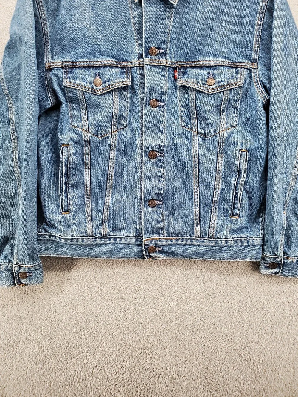 Levis Standard Trucker Denim Jean Jacket Mens Medium Blue 70507
